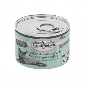 Landfleisch Cat Adult Pastete Rind, Kabeljau, Wurzelpetersilie 195 g