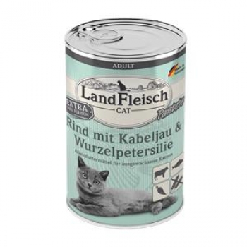 Landfleisch Cat Adult Pastete Rind, Kabeljau, Wurzelpetersilie 400 g