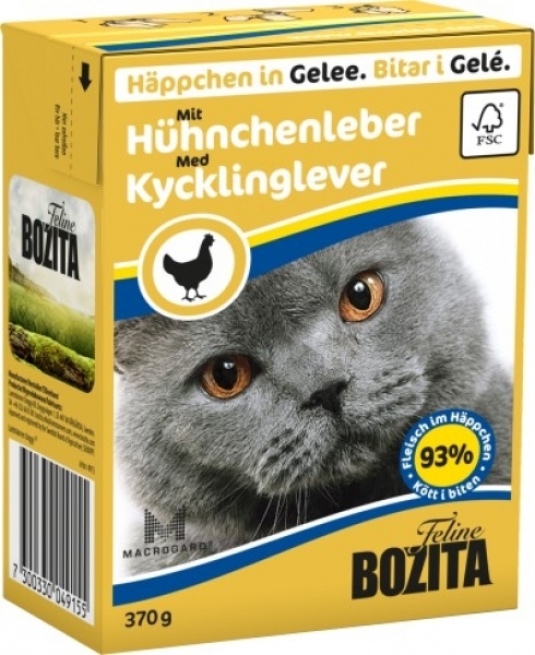 Bozita Feline Häppchen in Gelee mit Hühnchenleber 370g