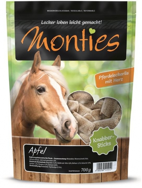 Monties Pferde Apfel-Sticks 6x700g