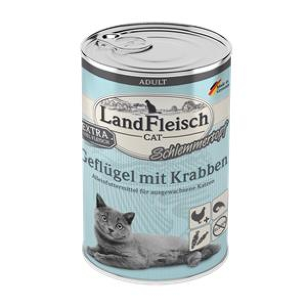 Landfleisch Cat Adult Schlemmertopf mit Geflügel & Krabben 400 g