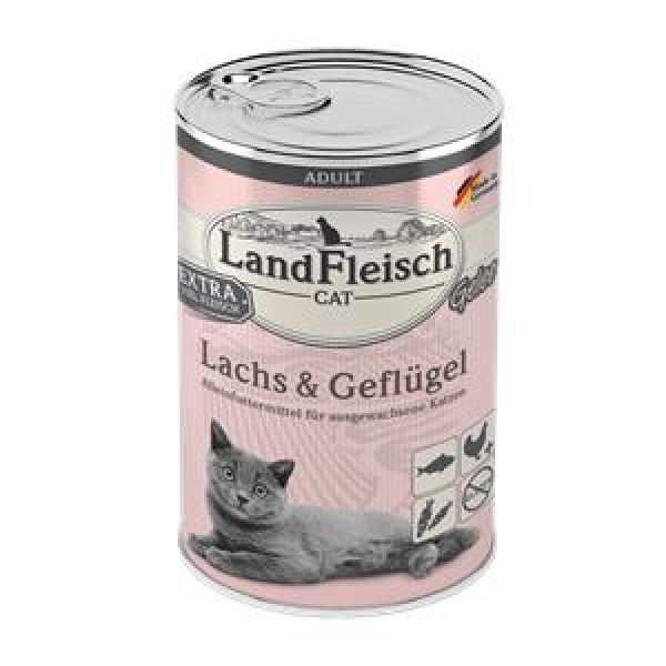 Landfleisch Cat Adult Gelee mit Lachs & Geflügel 400 g