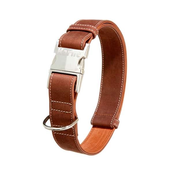 Karlie Buffalo Ultra Halsband - Braun/Hellbraun 40 mm / 55-75 cm