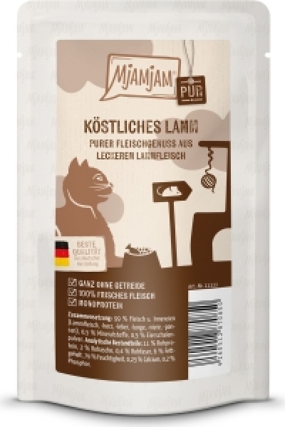 Mjamjam Katze Lamm pur 125g