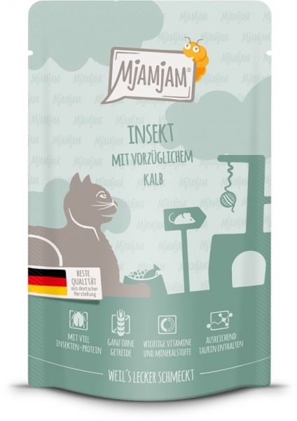 Mjamjam Katze Insekt Kalb 125g