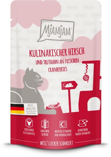 Mjamjam Katze Hirsch Truthahn Cranberries  125g
