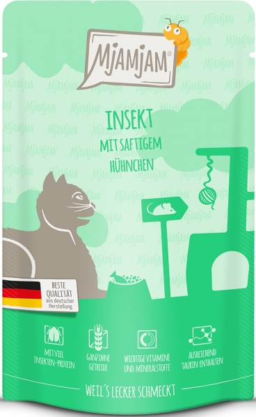Mjamjam Katze Insekt Huhn 125g