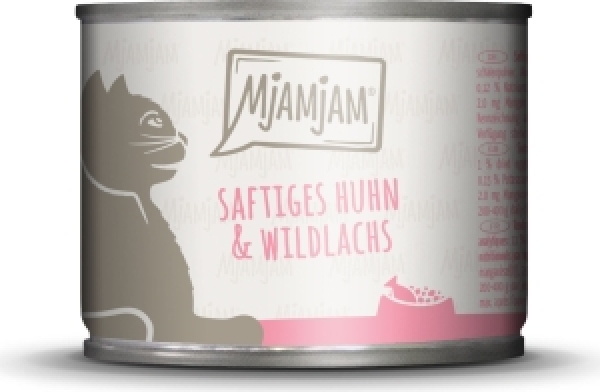 Mjamjam Katze Huhn Wildlachs 200g